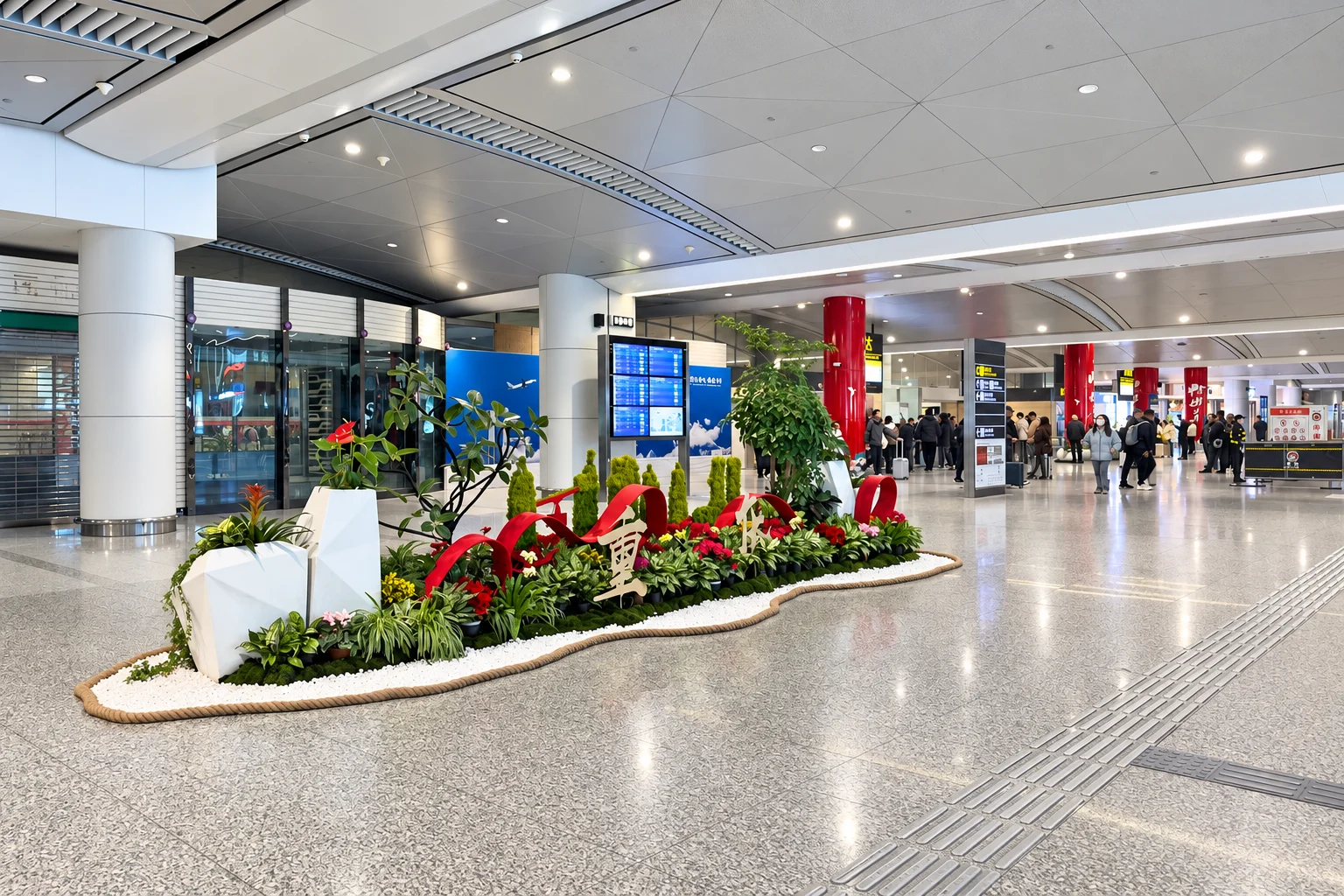 The domestic arrivals hall at Chongqing Jiangbei Airport Terminal 2A